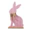 Glitzhome® 24" Easter Wooden Pink Bunny Porch Decor